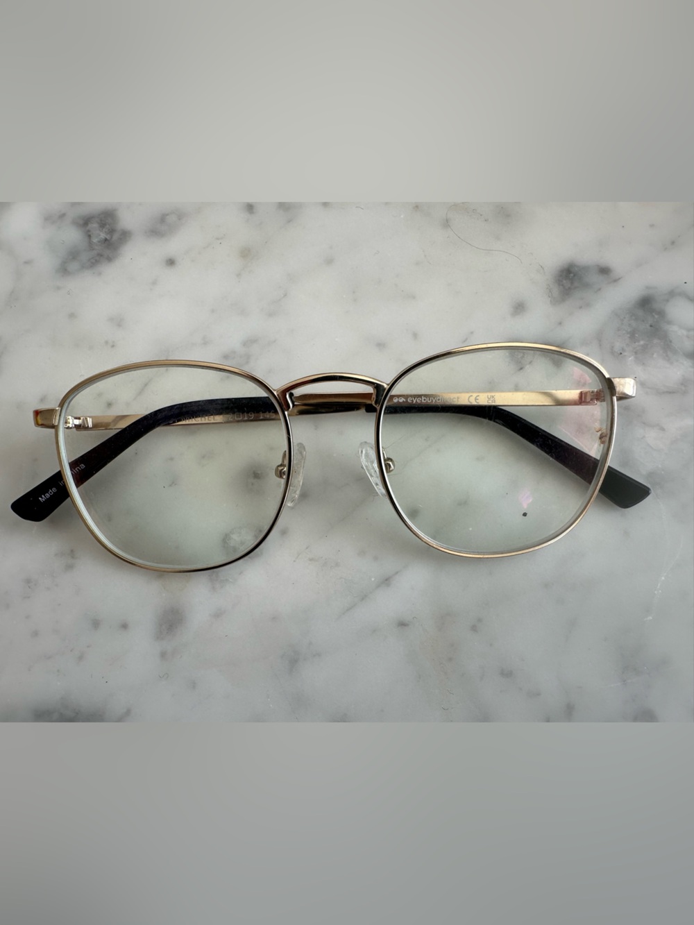 Women's Gold Metal Frame Glasses with Rounded Square Lenses